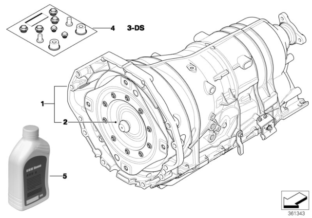 2002 BMW 745Li Torque Converter Diagram for 24407559120