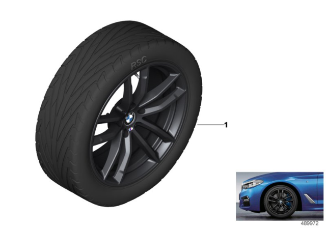 2019 BMW 540i BMW Light-Alloy Wheel, M Double Spoke Diagram
