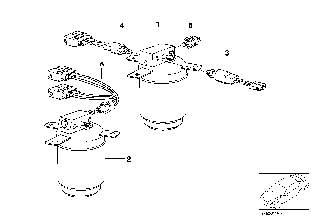 1990 BMW 750iL Drying Container Diagram
