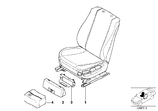1998 BMW 740i Seat, Front, Complete Seat Diagram 2