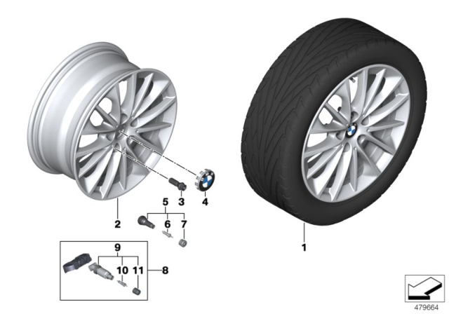 2020 BMW 228i xDrive Gran Coupe BMW LA Wheel, Multi-Spoke Diagram 2