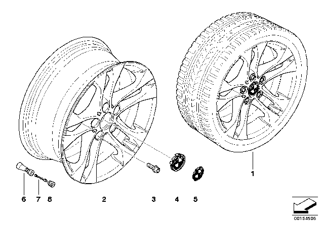 2010 BMW X3 BMW LA Wheel, Double Spoke Diagram 3