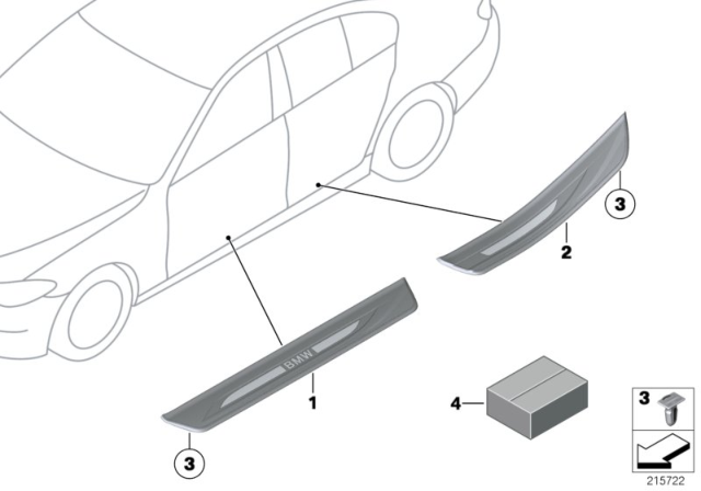 2012 BMW 528i xDrive Cable Set, Door Sill Cover Strips Diagram for 61119220310