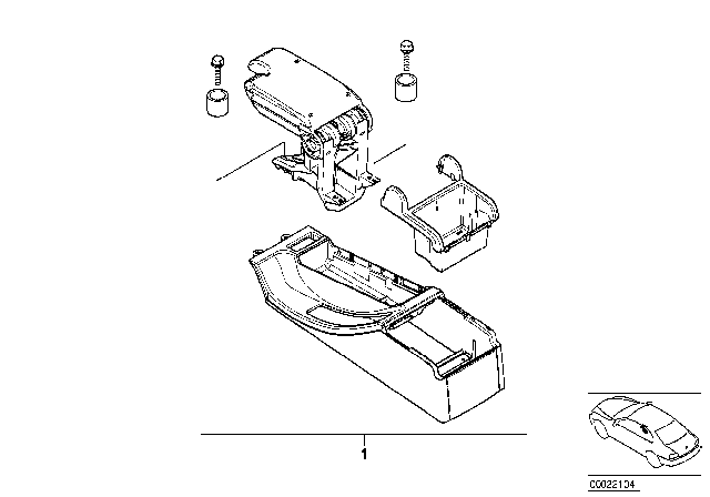 2000 BMW 323i Retrofit Kit, Armrest Front Diagram