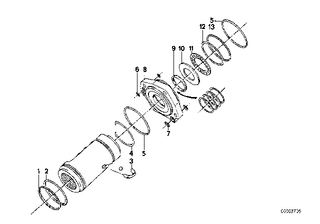 1977 BMW 530i O-Ring Diagram for 32131118555