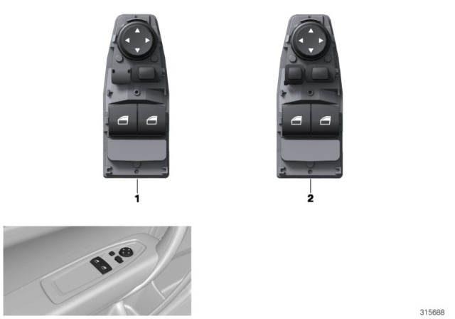 2020 BMW M4 Door Window Switch Left Diagram for 61319226268