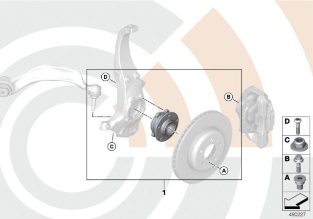 2012 BMW 550i Repair Kit, Wheel Bearing, Front Diagram