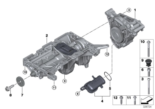 2013 BMW X1 Lubrication System / Oil Pump Diagram
