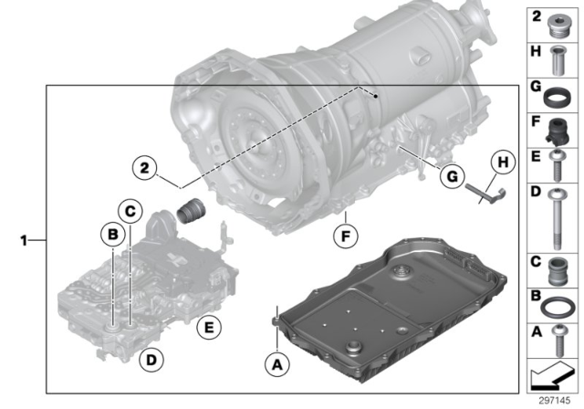 2013 BMW 535i Selector Shaft (GA8HP45Z) Diagram 1