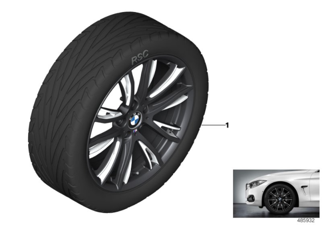 2017 BMW 330i BMW LA Wheel M Performance Double Spoke Diagram 2