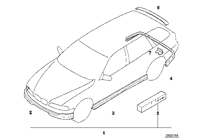 2000 BMW 528i Installing Set Rear Apron Diagram for 82649408496