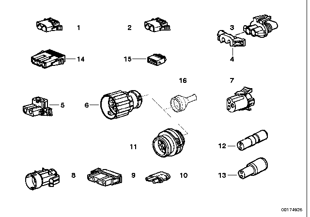 1989 BMW 735iL Plug Terminal For Head Lamp Cleaning De. Diagram for 61131373821