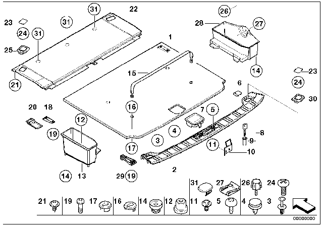 2003 BMW 525i Countersunk Screw Diagram for 07119904685
