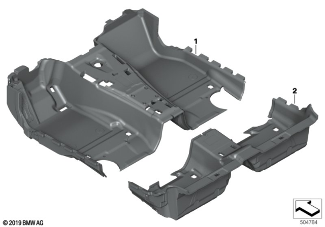 2020 BMW M850i xDrive Gran Coupe G16 Individual Floor Covering Diagram