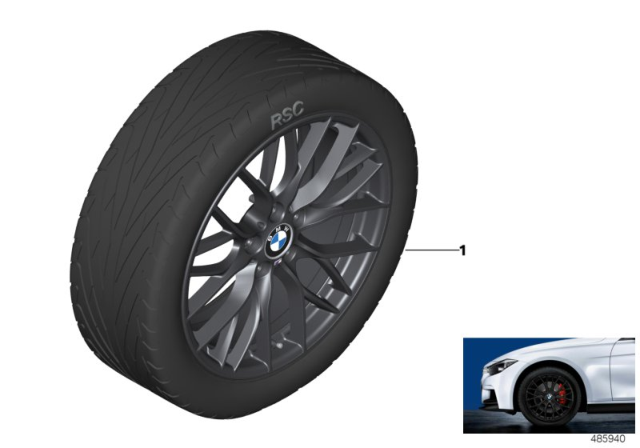2013 BMW 328i xDrive BMW LA Wheel M Performance Double Spoke Diagram 3