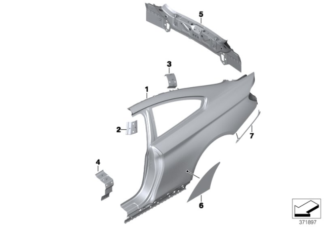 2018 BMW M4 Side Panel / Tail Trim Diagram