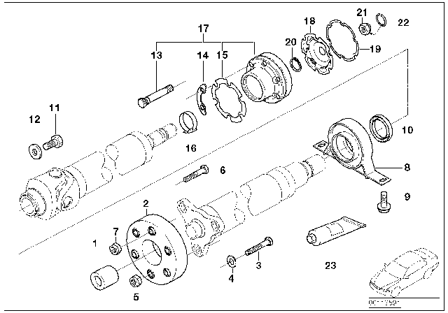 2001 BMW Z8 Universal Joint Diagram for 26111229065