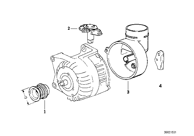 1993 BMW 320i Alternator Parts Diagram 1