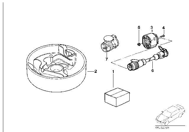 2000 BMW M5 Trailer Hitch / Electrical Attaching Parts Diagram