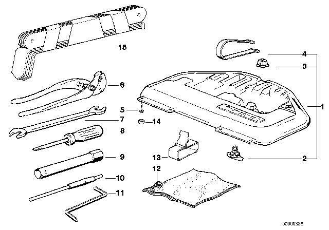 1994 BMW 840Ci Holding Strap Diagram for 71111180244