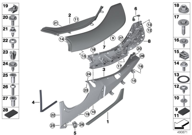 2020 BMW i8 Damping Strip Diagram for 51717345741