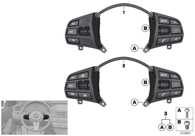 2015 BMW 328i xDrive Switch, Steering Wheel Diagram 3