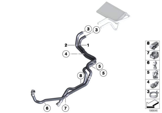 2011 BMW Z4 Hose Clamp Diagram for 64219125217