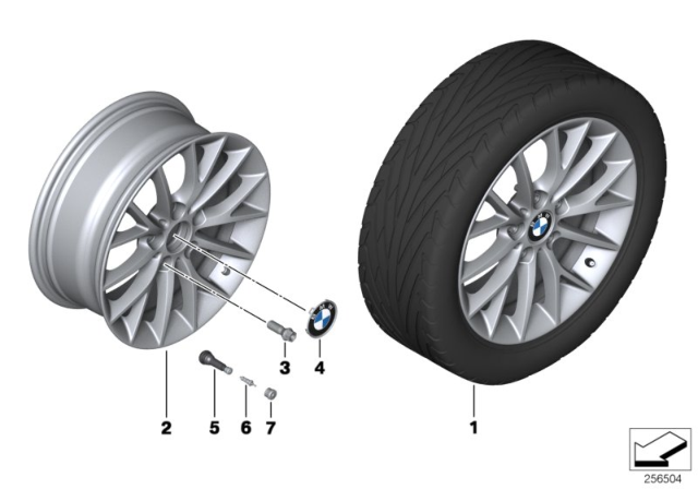2015 BMW 228i xDrive BMW LA Wheel, Y-Spoke Diagram 1