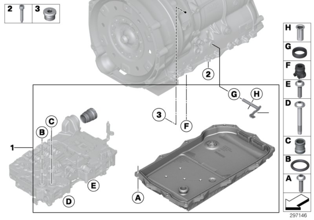 2019 BMW X6 Repair Kit Selector Rod Diagram for 24508632183