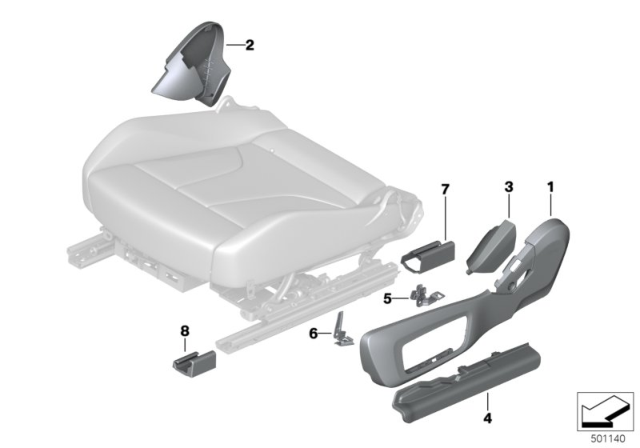 2020 BMW M8 Seat, Front, Seat Panels, Electrical Diagram