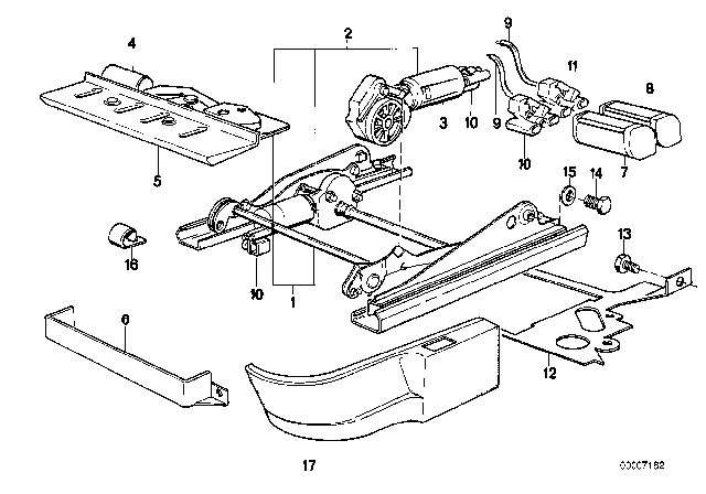 1985 BMW 535i Carrier Thigh Support Diagram for 52101922270