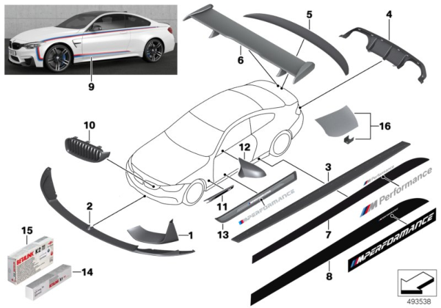 2016 BMW M3 M Performance Accessories Diagram