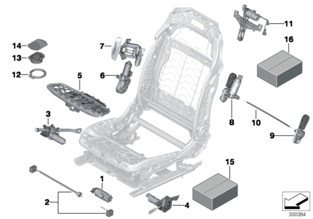 2015 BMW X5 M Drive, Seat Height Adjustment Left Diagram for 52107314221