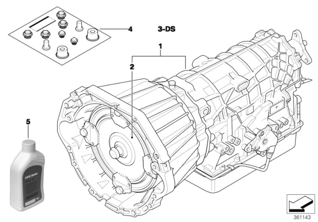 1998 BMW 740iL Torque Converter Diagram for 24401423306