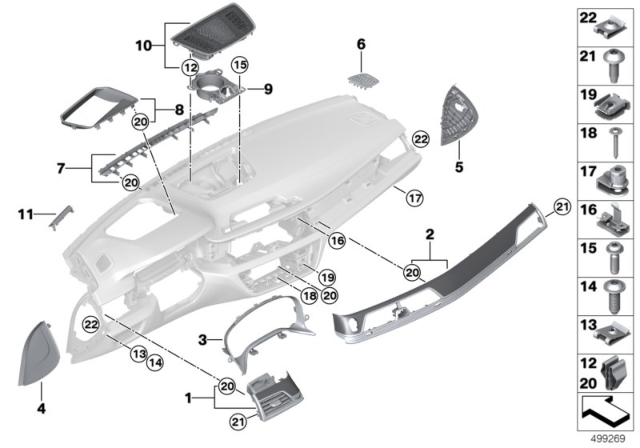 2017 BMW 750i xDrive Trim Panel Instrument.Pan.Poplar Grain Driver Diagram for 51459379150