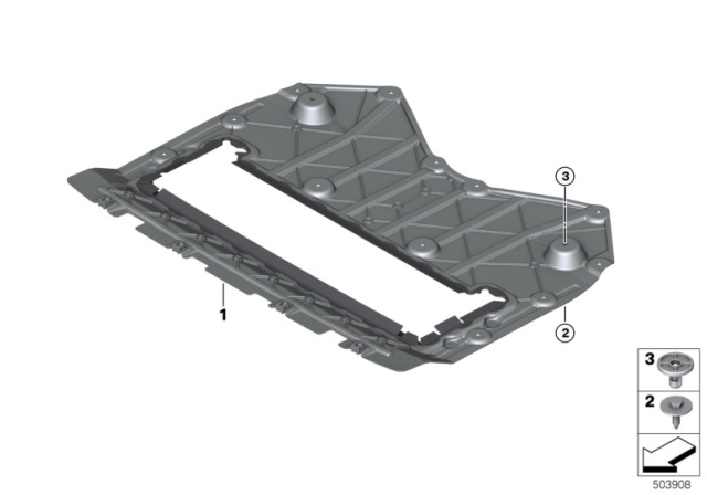 2020 BMW M8 Underbonnet Screen Diagram