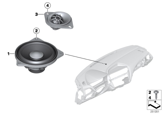2020 BMW 230i Mid-Range Speaker, Stereo/Hifi Diagram for 65139804157
