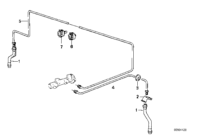 1989 BMW 325is Brake Pipe, Front Diagram