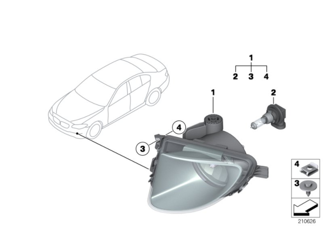 2013 BMW 535i Fog Lights Diagram 1