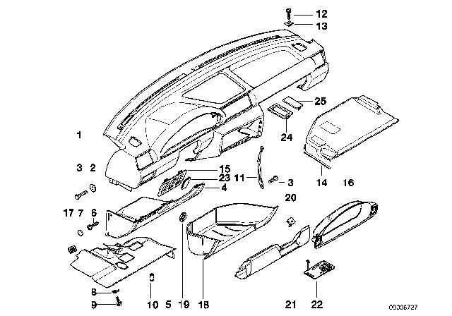 1999 BMW 318ti Knee Protector Diagram for 51458256278