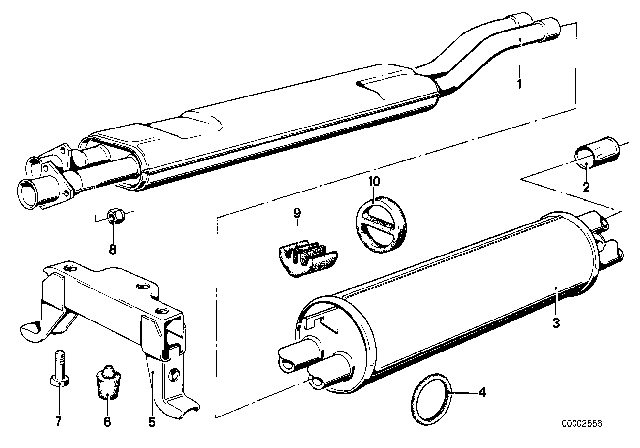 1978 BMW 633CSi Cooling / Exhaust System Diagram 2