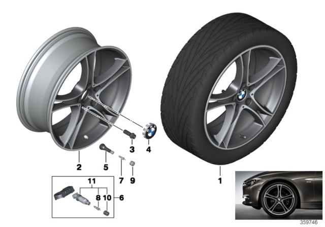 2014 BMW 320i BMW LA Wheel, Double Spoke Diagram 2