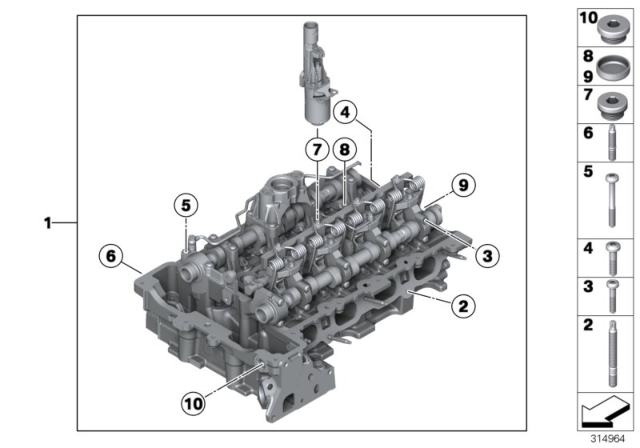 2013 BMW 328i xDrive Cylinder Head & Attached Parts Diagram