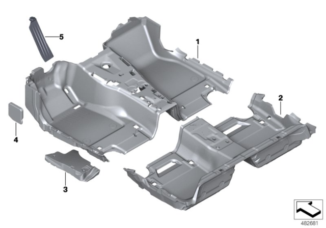 2020 BMW M5 Foam Insert Footwell Front Left Diagram for 51477400801