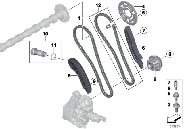 2015 BMW X3 Timing Gear Timing Chain Top Diagram