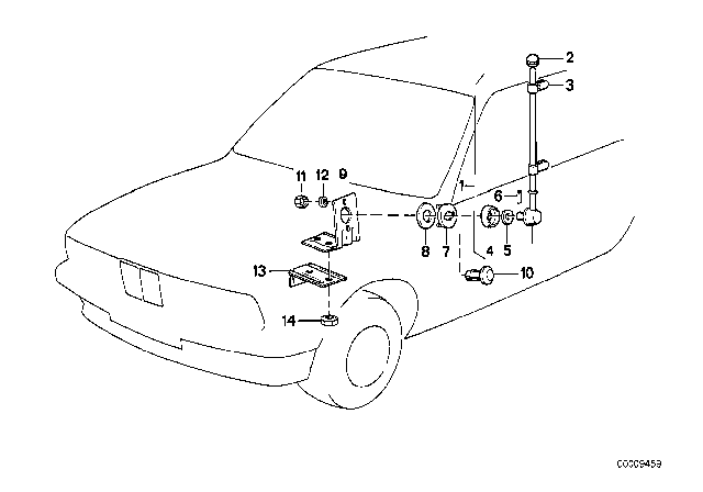 2001 BMW 530i Flag Holder Diagram