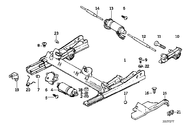 1992 BMW 318i Gear Unit, Longitudinal Adjust., Left Diagram for 52108157463