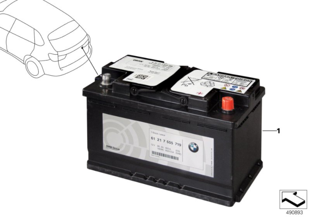 2018 BMW X5 M Additional Battery Diagram