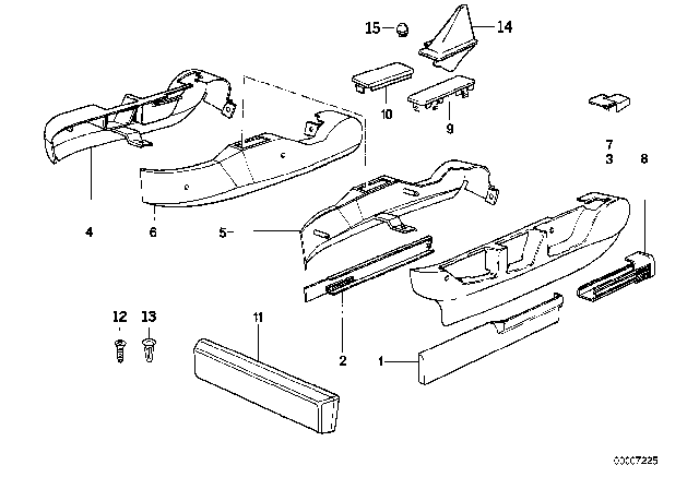 1991 BMW 750iL Covering Outer Right Diagram for 52108140308