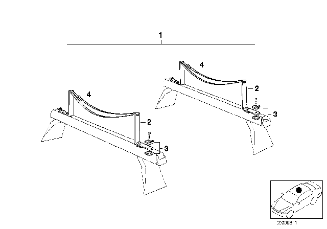 2000 BMW 323i Universal Support Diagram